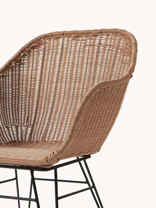 Polyrattan Dining Chairs Costa with Armrests Set of 2
