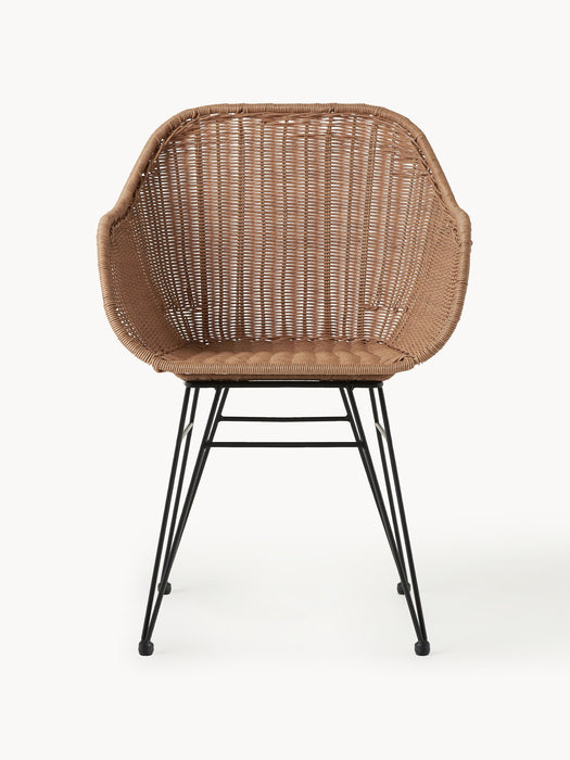 Polyrattan Dining Chairs Costa with Armrests Set of 2