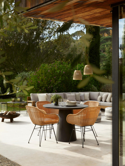 Polyrattan Dining Chairs Costa with Armrests Set of 2