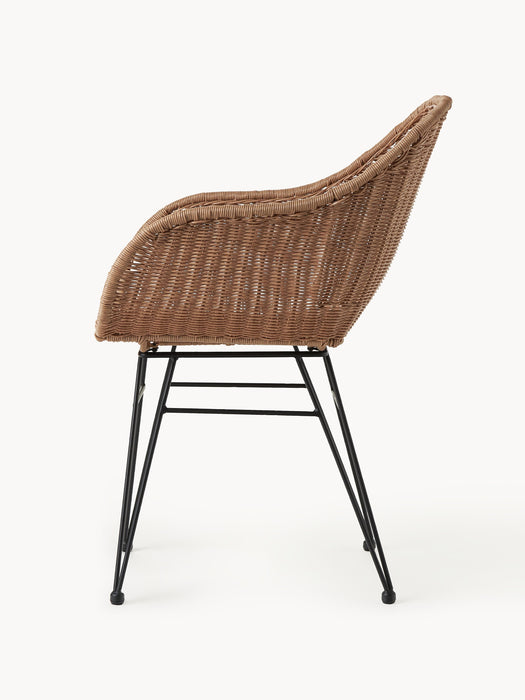 Polyrattan Dining Chairs Costa with Armrests Set of 2