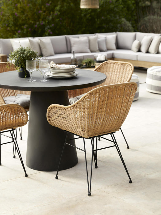 Polyrattan Dining Chairs Costa with Armrests Set of 2