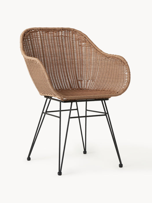 Polyrattan Dining Chairs Costa with Armrests Set of 2