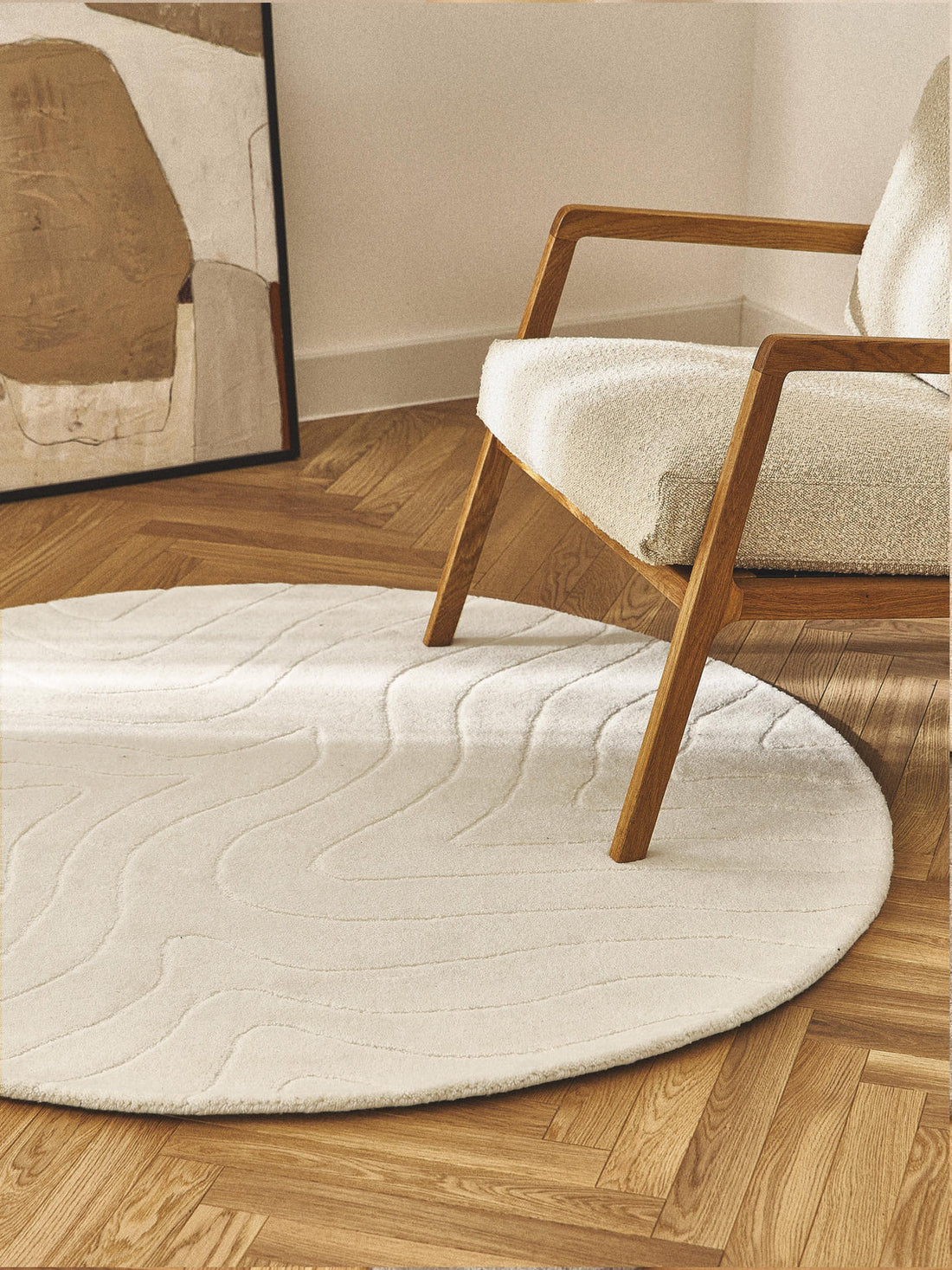 Aaron Round Hand-Tufted Wool Rug