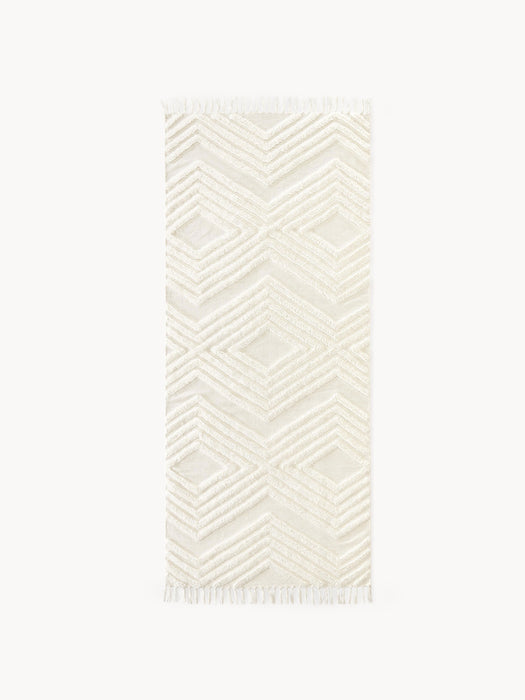 High-Low Cotton Runner Ziggy Hand-Woven