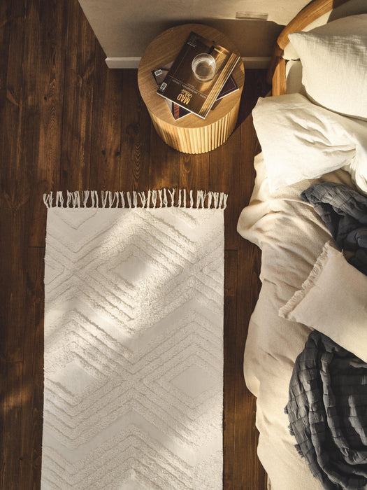 High-Low Cotton Runner Ziggy Hand-Woven