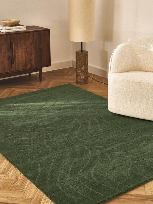 Aaron High-Low Wool Rug, Hand-Tufted