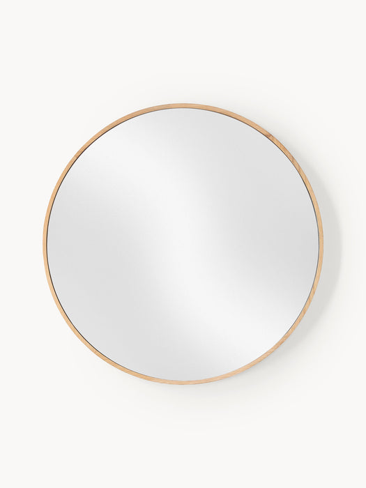 Round Wall Mirror Avery with Oak Wood Frame