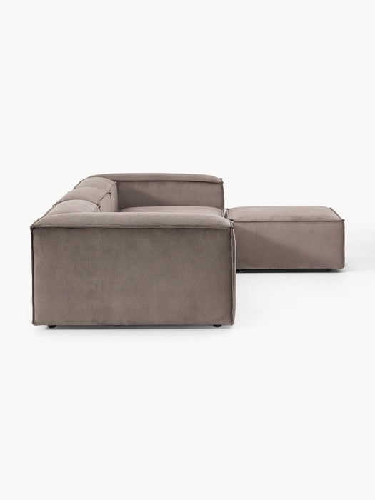 Corduroy Modular Sofa Lennon 4-seater with Ottoman leftright