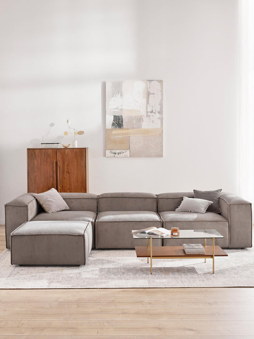 Lennon Corduroy Modular Sofa (4-seater) with Ottoman (left/right)