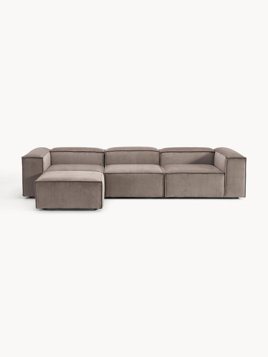 Lennon Corduroy Modular Sofa (4-seater) with Ottoman (left/right)