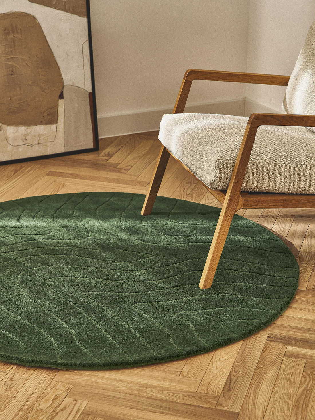 Aaron Round Hand-Tufted Wool Rug