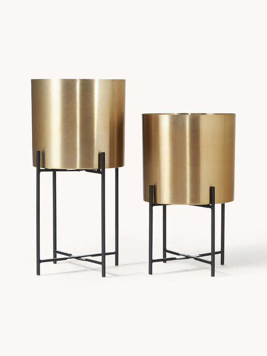 Mina Metal Cover Pots, Set of 2