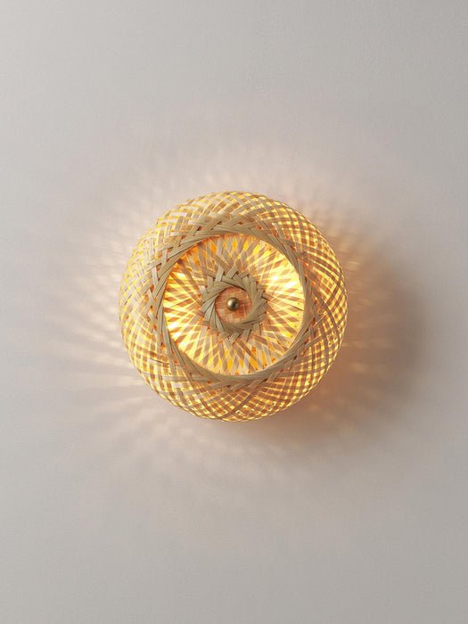 Evelyn Natural Bamboo Design Wall Lamp