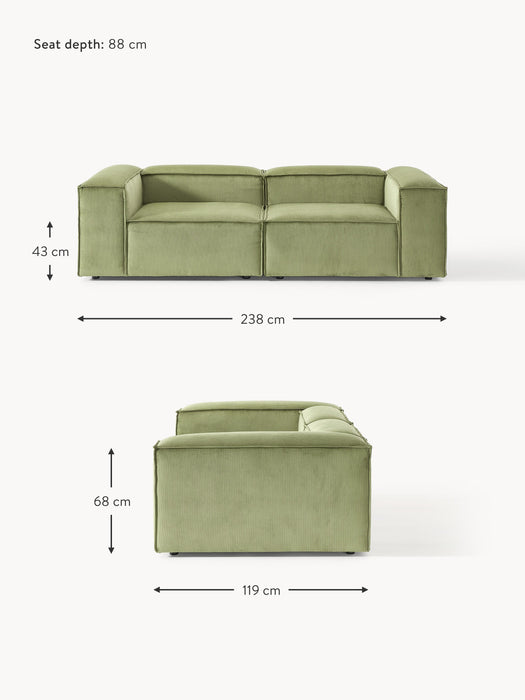 Corduroy Modular Sofa Lennon 3-seater