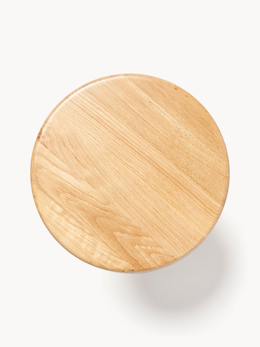 Round Oak Wood Side Table Didi