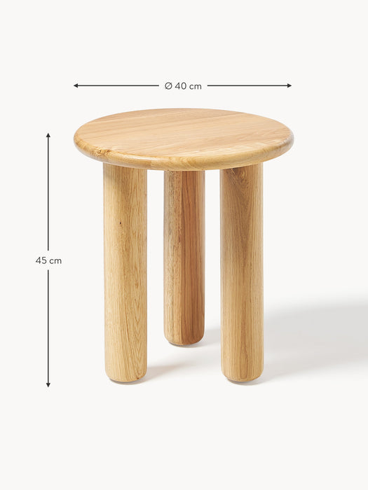 Round Oak Wood Side Table Didi