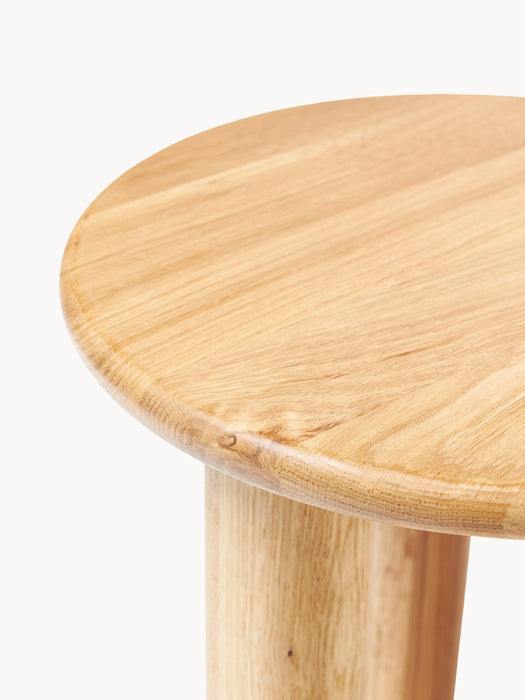 Round Oak Wood Side Table Didi