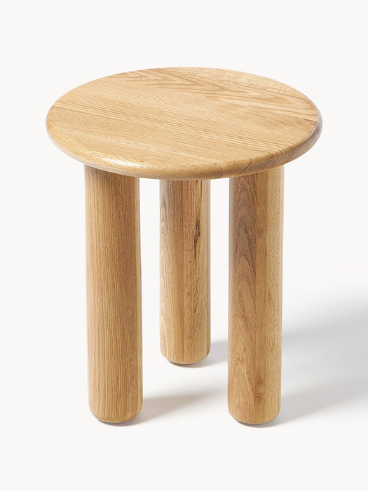 Round Oak Wood Side Table Didi
