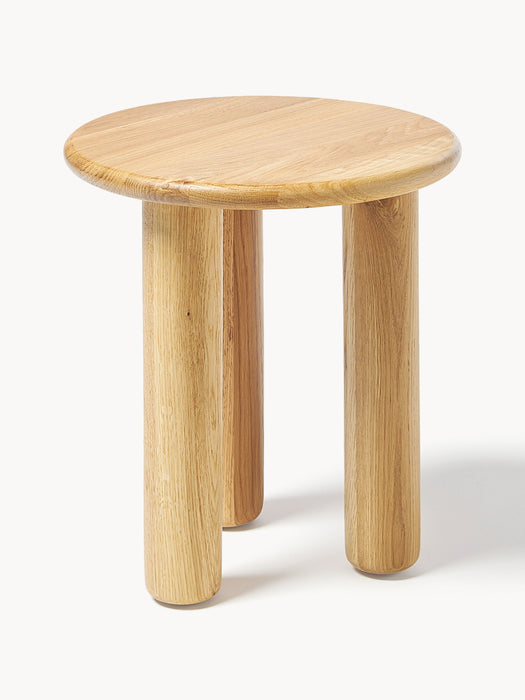 Round Oak Wood Side Table Didi