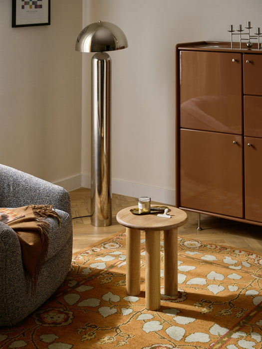 Round Oak Wood Side Table Didi