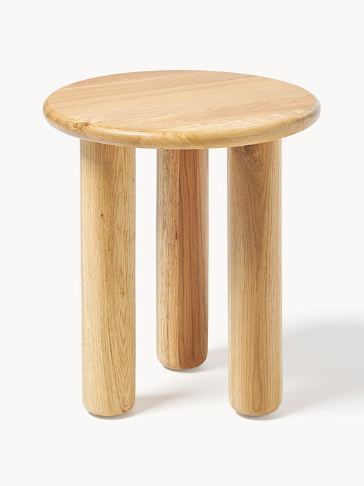 Round Oak Wood Side Table Didi