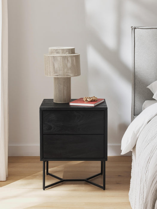 Mango Wood Bedside Table Luca with Drawers