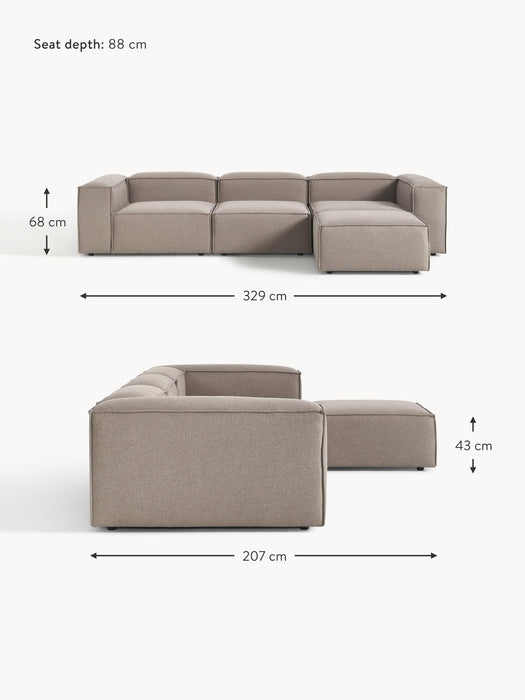 Modular Sofa Lennon 4-seater with Ottoman leftright