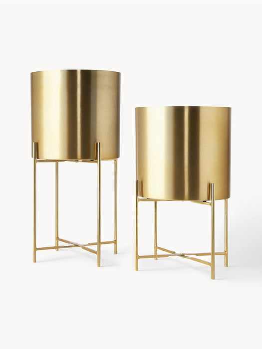 Mina Metal Cover Pots, Set of 2