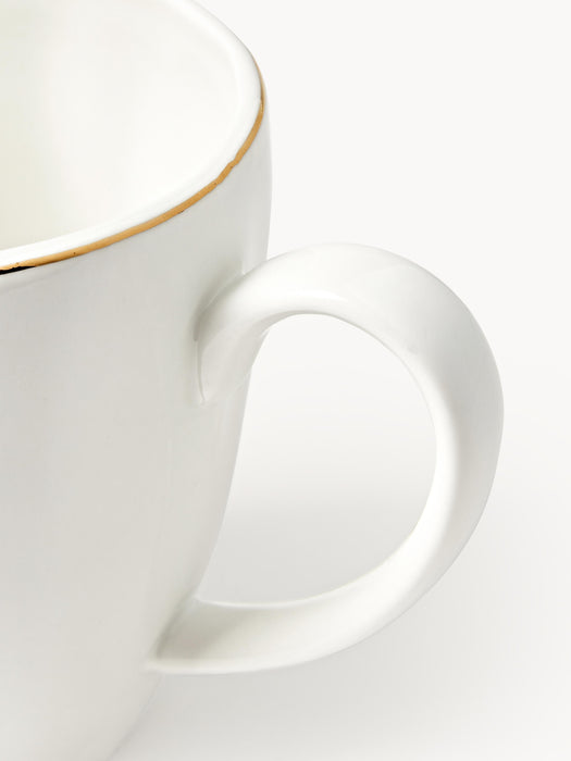 Porcelain Mugs Sali with Embossed Pattern Set of 2