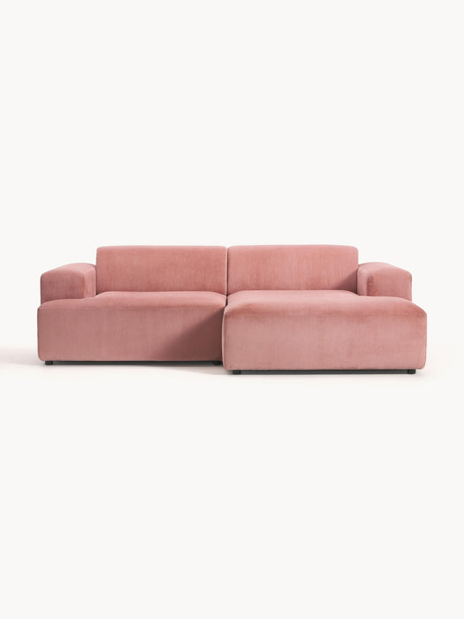 Corduroy Corner Sofa Melva 3-seater