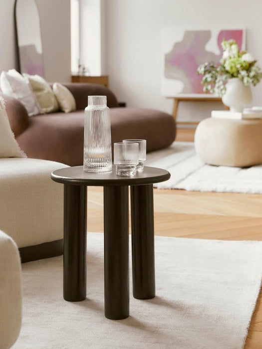 Round Oak Wood Side Table Didi