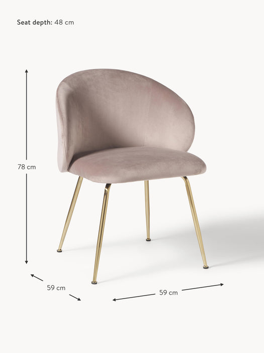 Upholstered Velvet Chairs Luisa Set of 2