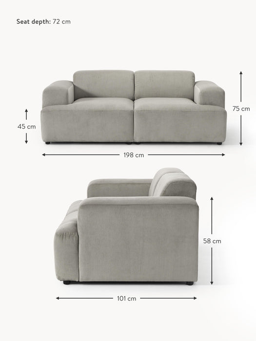 Corduroy Sofa Melva 2-seater