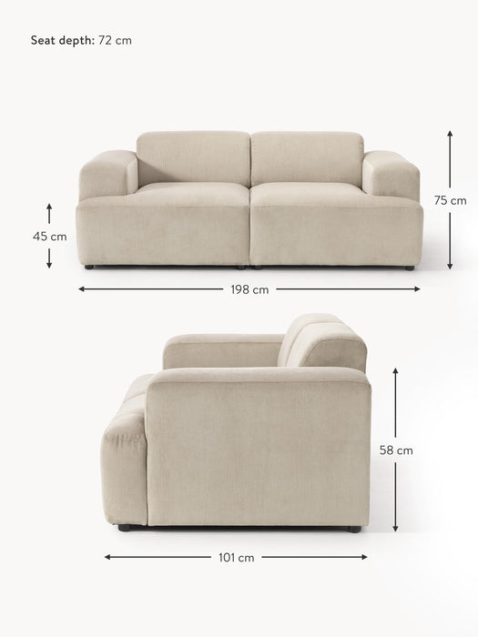 Corduroy Sofa Melva 2-seater