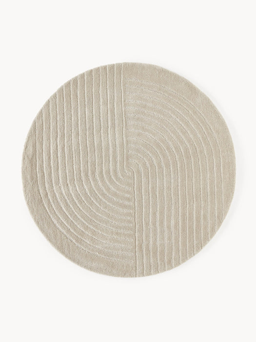 Round Hand-Tufted Wool Rug Mason