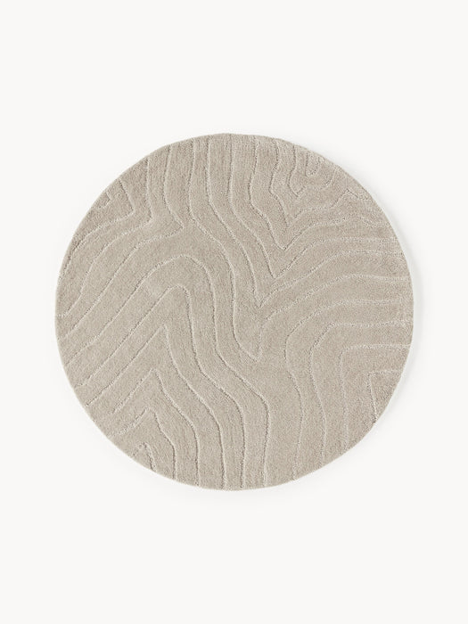 Round Hand-Tufted Wool Rug Aaron
