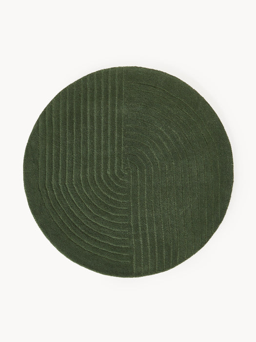 Round Hand-Tufted Wool Rug Mason