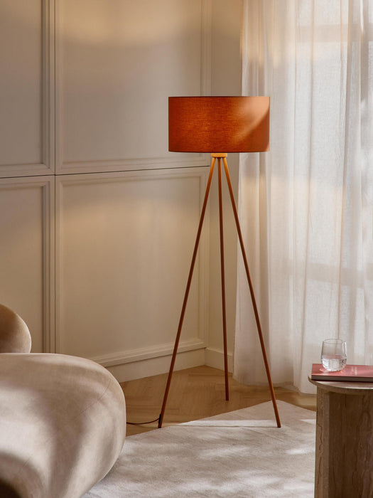 Cella Tripod Floor Lamp with Fabric Lampshade