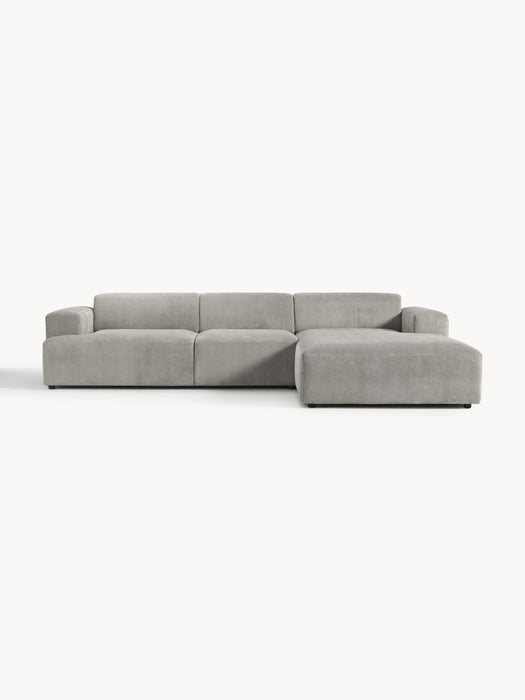 Corduroy Corner Sofa Melva 4-seater