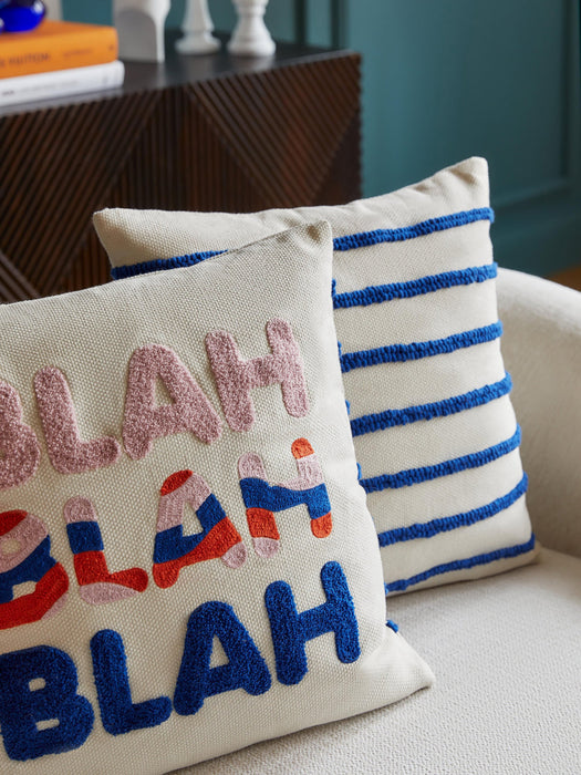 Blah Blah Reversible Cushion Cover