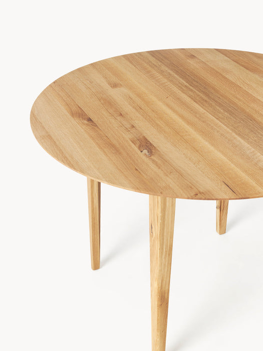 Archie Round Oak Wood Dining Table, in various sizes