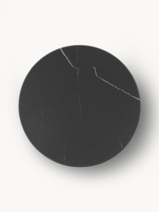 Antigua Round Side Table with Marble Effect Glass Top