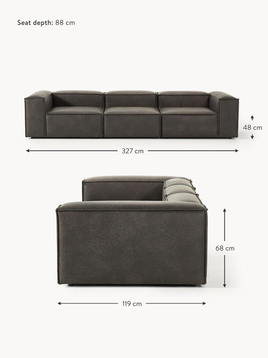 Modular Leather Sofa Lennon 4-seater