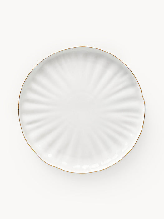 Sali Porcelain Dinner Plates with Embossed Pattern, Set of 2