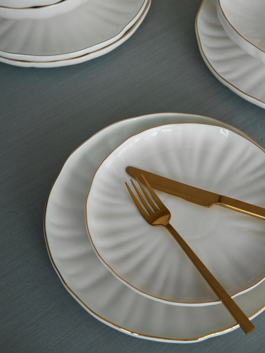 Sali Porcelain Dinner Plates with Embossed Pattern, Set of 2