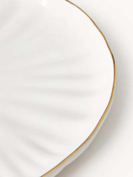 Sali Porcelain Dinner Plates with Embossed Pattern, Set of 2
