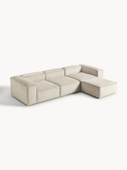 Corduroy Modular Sofa Lennon 4-seater with Ottoman leftright