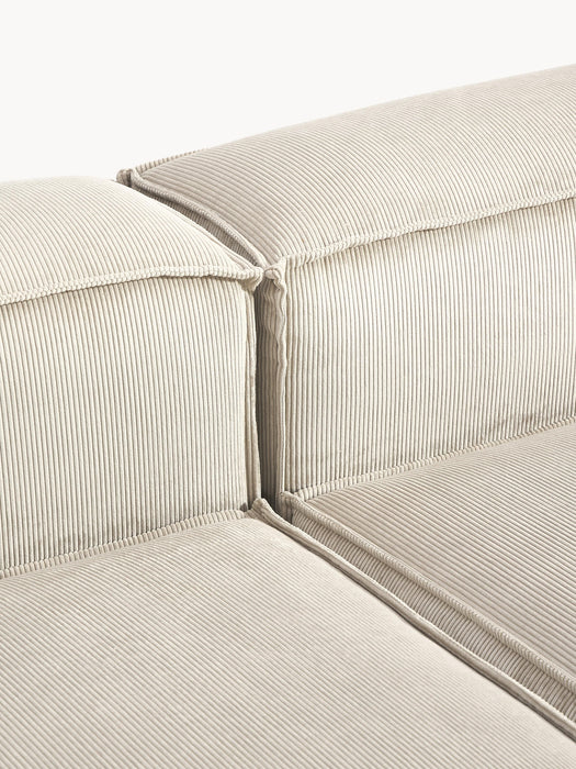 Corduroy Modular Sofa Lennon 4-seater with Ottoman leftright
