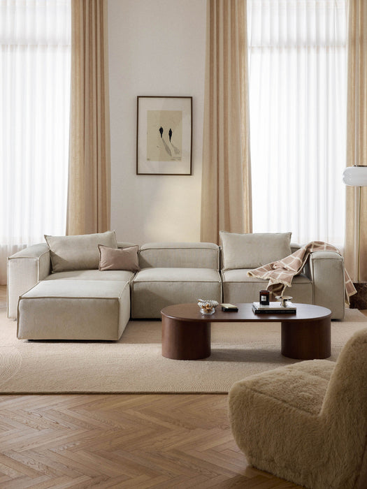 Lennon Corduroy Modular Sofa (4-seater) with Ottoman (left/right)