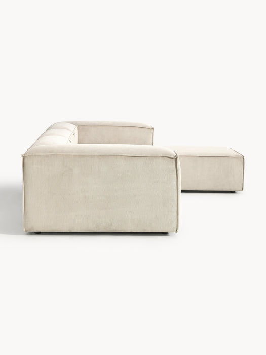Corduroy Modular Sofa Lennon 4-seater with Ottoman leftright
